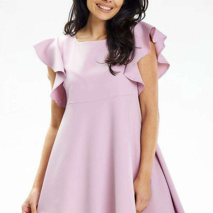 Elegant Frilled Cocktail Mini Dress