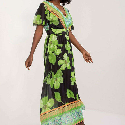 Elegant Frilled Sleeve Summer Dress With Chic Wrap Neckline - Très Elite