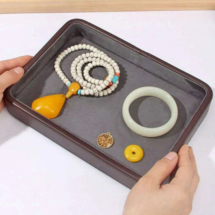 Elegant Genuine Leather Organizer Tray for Jewelry, Cosmetics, and Keys - Très Elite