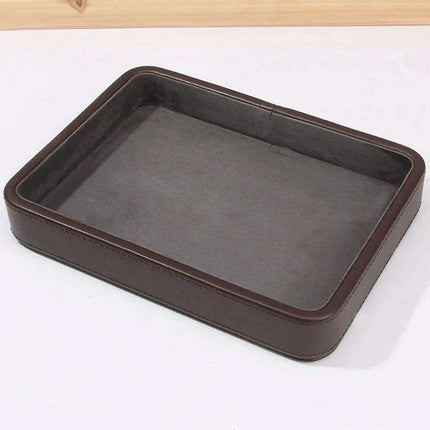 Elegant Genuine Leather Organizer Tray for Jewelry, Cosmetics, and Keys - Très Elite
