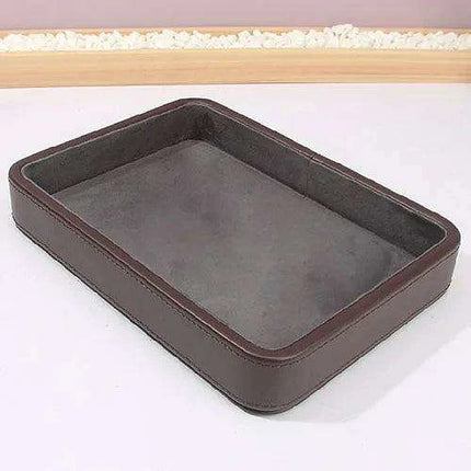 Elegant Genuine Leather Organizer Tray for Jewelry, Cosmetics, and Keys - Très Elite
