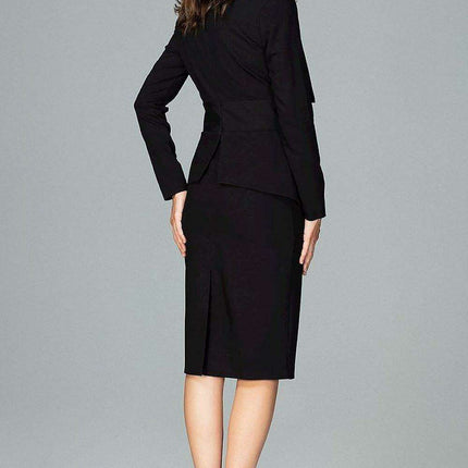 Elegant Geometric Midi Dress with Long Sleeves - Très Elite