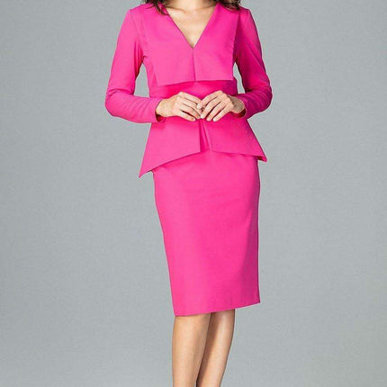 Elegant Geometric Midi Dress with Long Sleeves - Très Elite