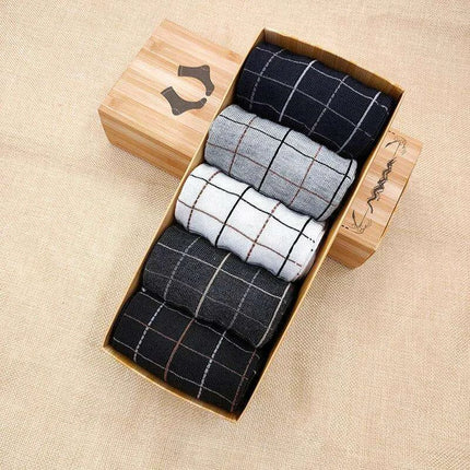 Elegant Gift Box Set of 5 Pairs of Cozy Men's Medium Tube Socks - Très Elite