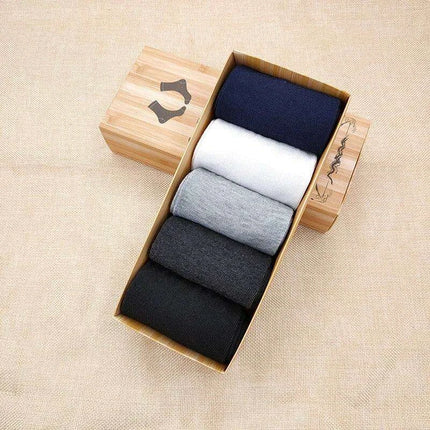 Elegant Gift Box Set of 5 Pairs of Cozy Men's Medium Tube Socks - Très Elite