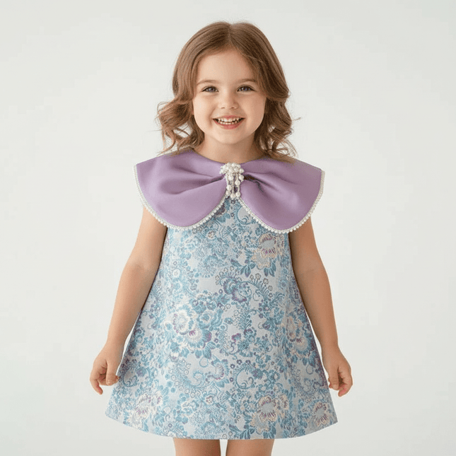 Elegant Girls' Birthday Dress with Big Bow - Boutique Party Gown for Kids A2518