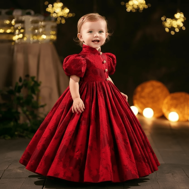 Elegant Girls' Evening Gown - Ideal for Birthdays, Baptisms, and Festive Occasions