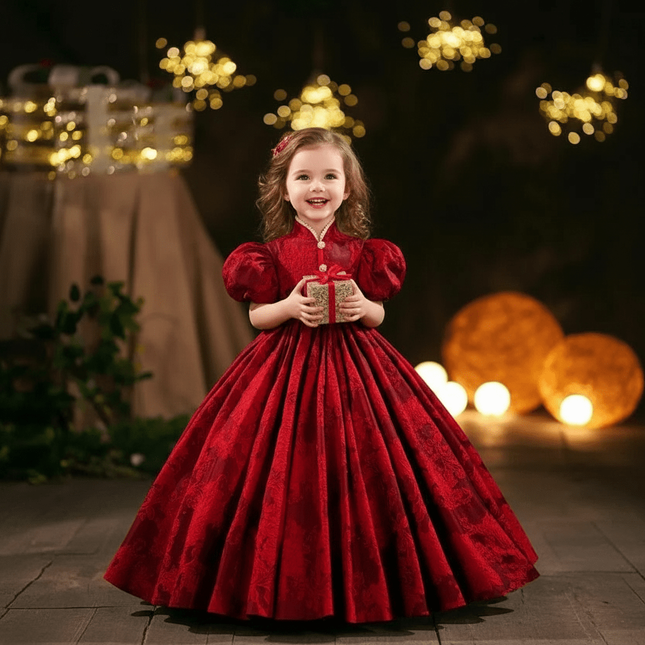 Elegant Girls' Evening Gown - Ideal for Birthdays, Baptisms, and Festive Occasions