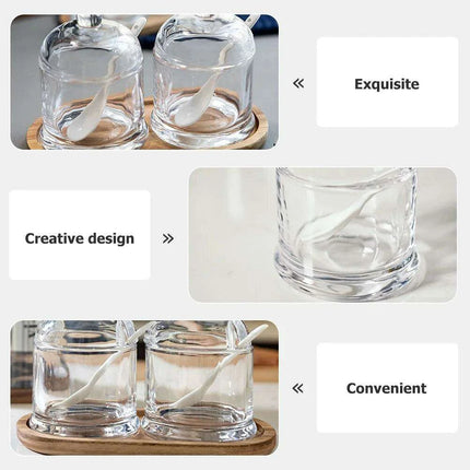 Elegant Glass Spice Jars with Lids for an Upscale Kitchen- Très Elite- Très Elite