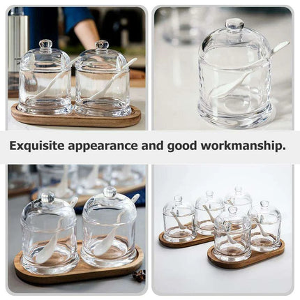 Elegant Glass Spice Jars with Lids for an Upscale Kitchen- Très Elite- Très Elite