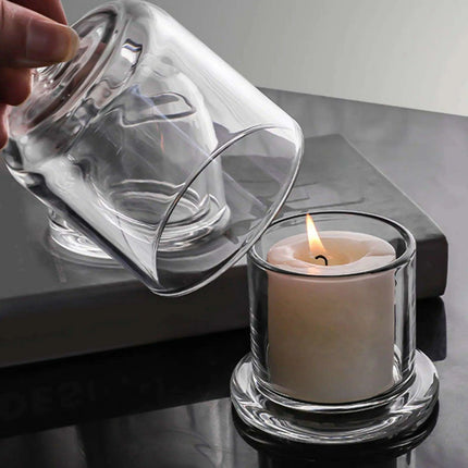 Elegant Glass Tealight Holder with Protective Dome for Timeless Home Decor - Très Elite