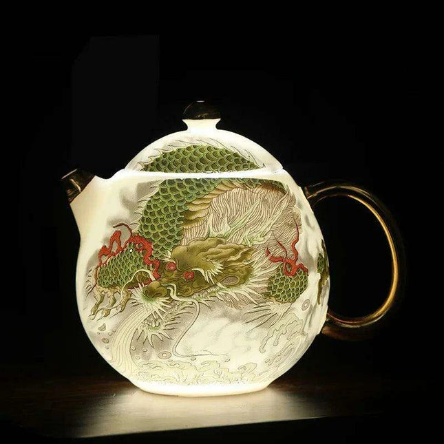Elegant Gold-Accented White Ceramic Tea Set for a Luxurious Brewing Experience - Très Elite