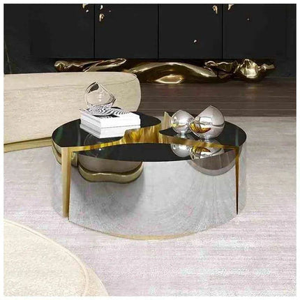 Elegant Gold-Finished Stainless Steel Coffee Table: A Stylish Addition for Modern Interiors - Très Elite