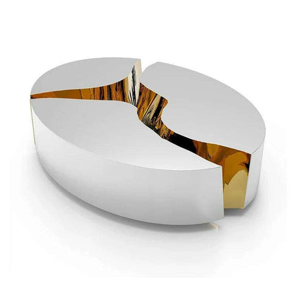 Elegant Gold-Finished Stainless Steel Coffee Table: A Stylish Addition for Modern Interiors - Très Elite