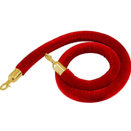 Elegant Gold Stainless Steel Stanchion Set with Red Velvet Rope & Secure Base for Event Management - Très Elite