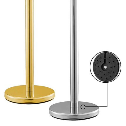 Elegant Gold Stainless Steel Stanchion Set with Red Velvet Rope & Secure Base for Event Management - Très Elite