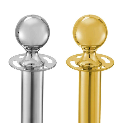 Elegant Gold Stainless Steel Stanchion Set with Red Velvet Rope & Secure Base for Event Management - Très Elite