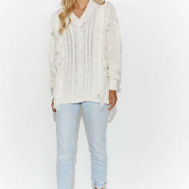 Elegant Gold-Trimmed Tartan Pullover - Très Elite