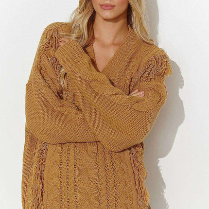 Elegant Gold-Trimmed Tartan Pullover - Très Elite