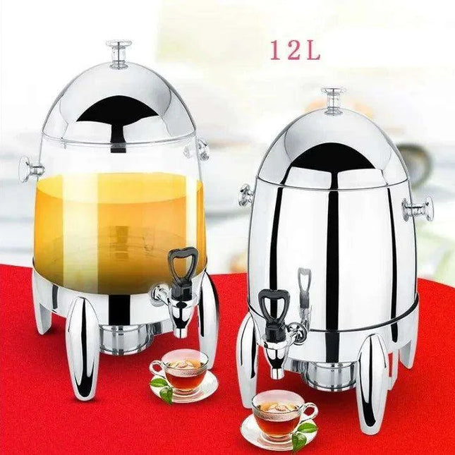 Elegant Gold Triple-Tank Beverage Dispenser Set for Premium Event Catering