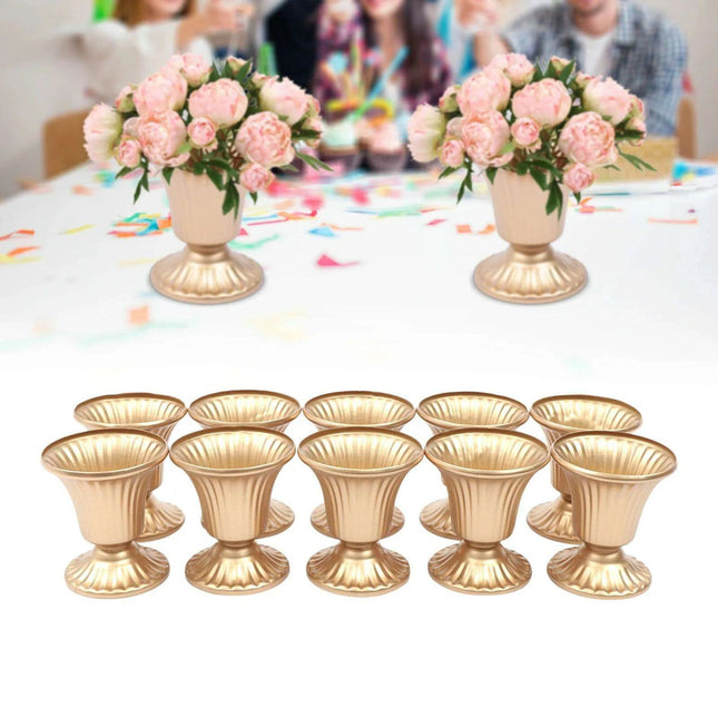 Elegant Golden Trumpet Vase Collection - Exquisite Floral Arrangement for Celebrations