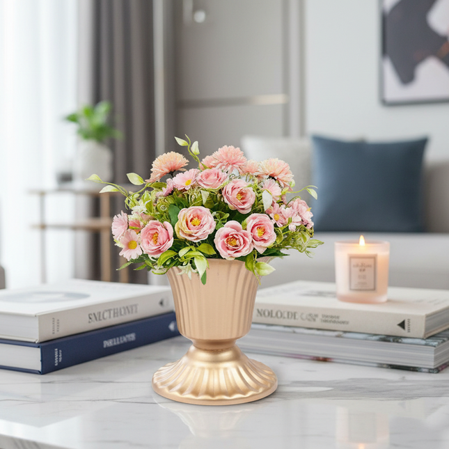 Sophisticated Golden Trumpet Vases Set of 10pcs