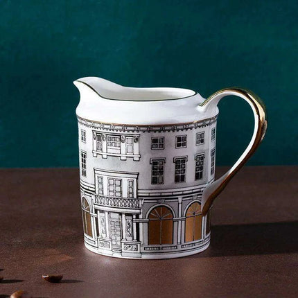 Elegant Grey Bone China Swan Fort Afternoon Tea Coffee Set - Très Elite