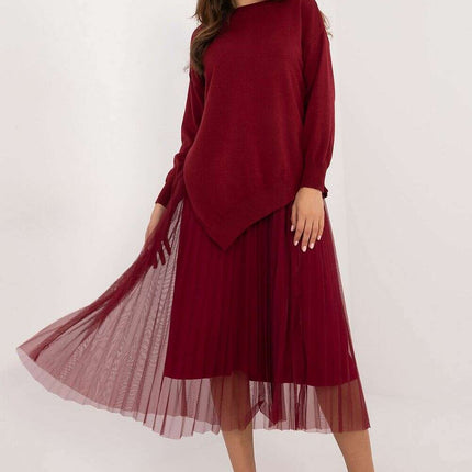 Elegant Grey Set 202693 Midi Dress And Matching Sweater - Très Elite