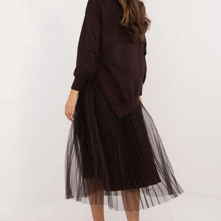 Elegant Grey Set 202693 Midi Dress And Matching Sweater - Très Elite
