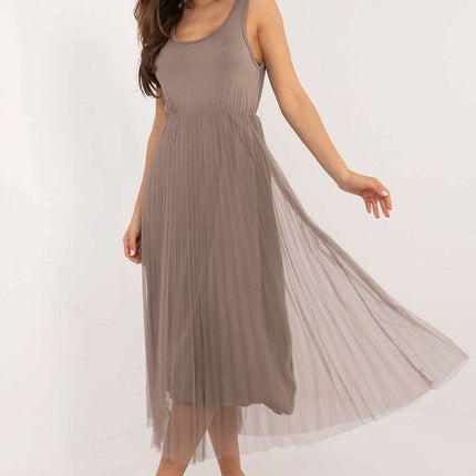 Elegant Grey Set 202693 Midi Dress And Matching Sweater - Très Elite