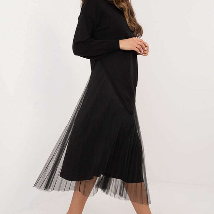 Elegant Grey Set 202693 Midi Dress And Matching Sweater - Très Elite