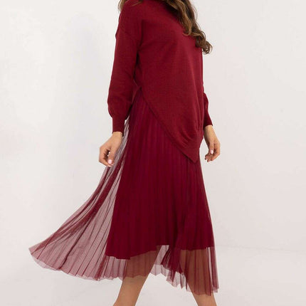 Elegant Grey Set 202693 Midi Dress And Matching Sweater - Très Elite