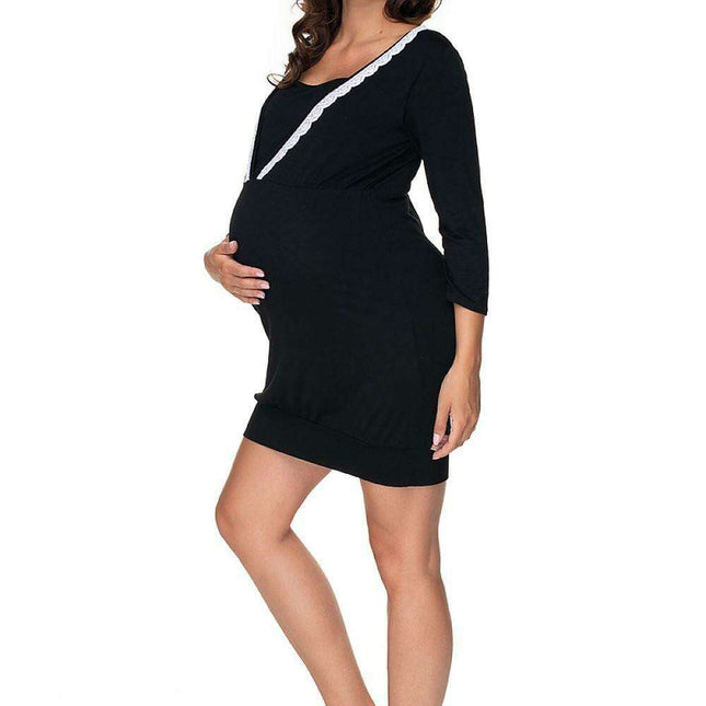 Elegant Guipure Maternity Nightshirt for Stylish Moms-to-Be