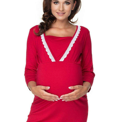 Elegant Guipure Maternity Nightshirt for Stylish Moms-to-Be - Très Elite