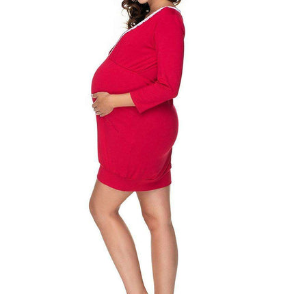 Elegant Guipure Maternity Nightshirt for Stylish Moms-to-Be - Très Elite