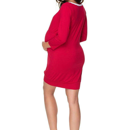Elegant Guipure Maternity Nightshirt for Stylish Moms-to-Be - Très Elite