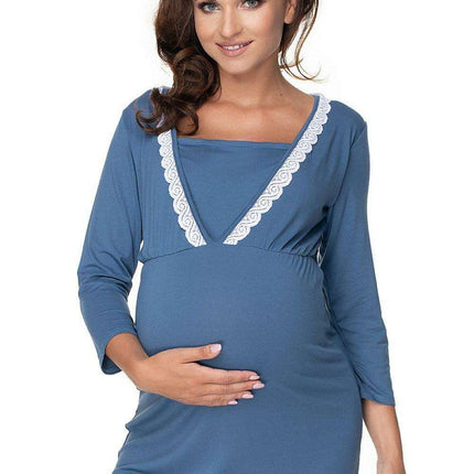 Elegant Guipure Maternity Nightshirt for Stylish Moms-to-Be - Très Elite