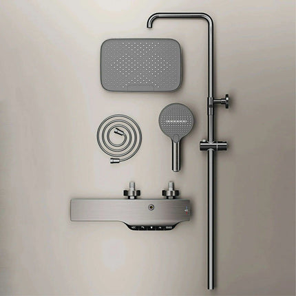 Elegant Gunmetal LED Shower System with Smart Temperature Management and Dual Control Features - Très Elite