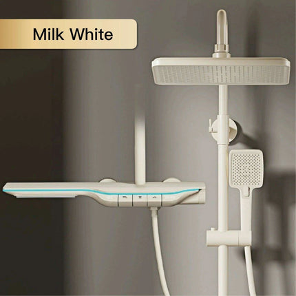 Elegant Gunmetal LED Shower System with Smart Temperature Management and Dual Control Features- Très Elite- Très Elite