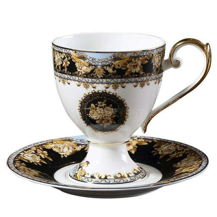 Elegant Handcrafted Bone China Coffee Cup and Saucer Set for Discerning Coffee Enthusiasts - Très Elite