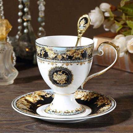 Elegant Handcrafted Bone China Coffee Cup and Saucer Set for Discerning Coffee Enthusiasts - Très Elite