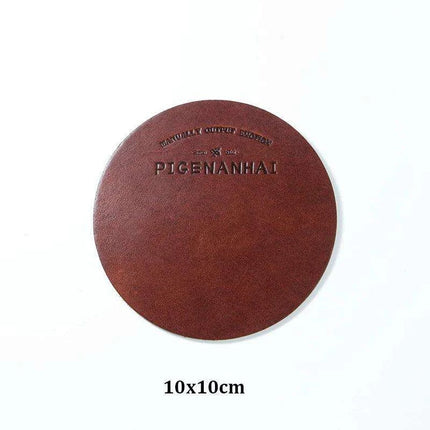 Elegant Handcrafted Italian Leather Coasters - Premium Heat-Resistant Drink Mats - Très Elite