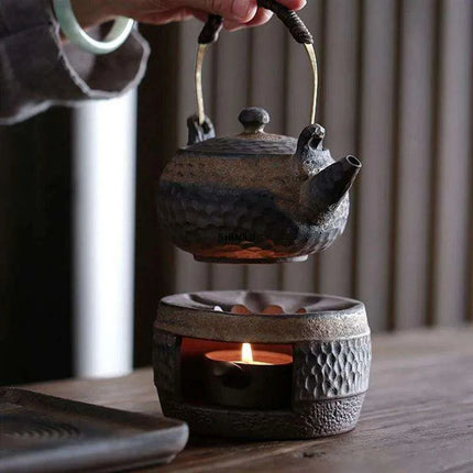 Elegant Handcrafted Japanese Ceramic Tea Warmer Set - Vintage Tea Stove - Très Elite