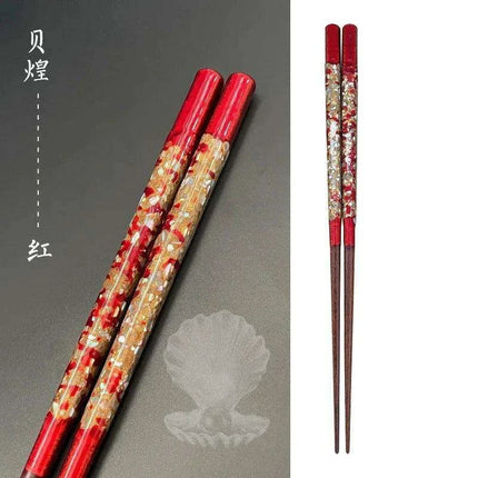 Elegant Handcrafted Japanese Wooden Chopsticks Set - Premium Dining Utensils for a Refined Experience - Très Elite
