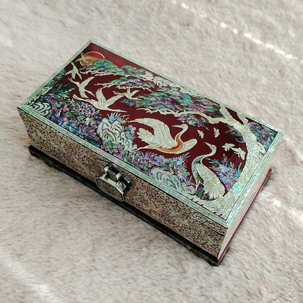 Elegant Handcrafted Mother of Pearl Jewelry Box with Mirror - Stylish Vanity Organizer for Women - Très Elite