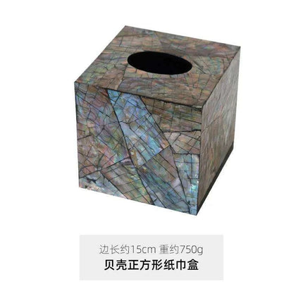 Elegant Handcrafted Mother of Pearl Tissue Box - Unique Artisan Decor for a Chic Home Upgrade - Très Elite