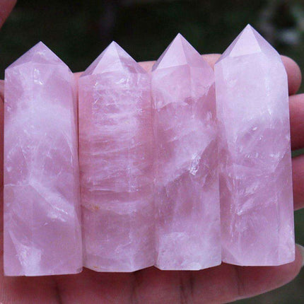 Elegant Handcrafted Rose Quartz Crystal Point for Positive Energy and Harmony - Très Elite