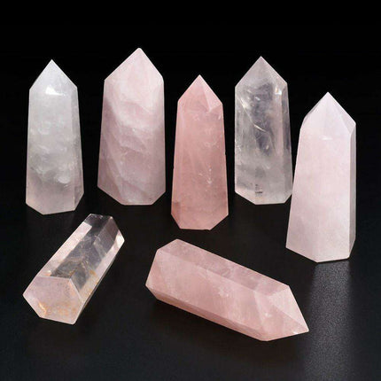 Elegant Handcrafted Rose Quartz Crystal Point for Positive Energy and Harmony - Très Elite