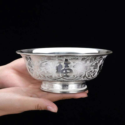Elegant Handcrafted Sterling Silver Serving Bowl- Très Elite- Très Elite