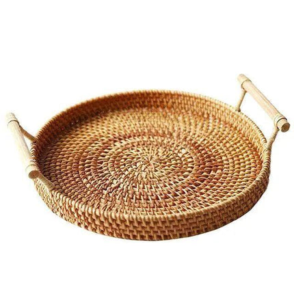 Elegant Handwoven Rattan Tray - Stylish Multi-Functional Storage Solution - Très Elite